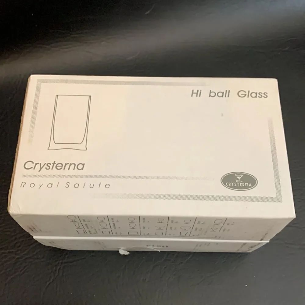 Bangkok Crystal Crysterna Royal Salute Hi Ball Glass Thailand Box 6 10 2/10 Oz - Picture 2 of 8